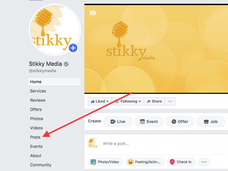 How To Share A Facebook Visitor Post on your Facebook Page - Stikky Media Stikky Facebook page
