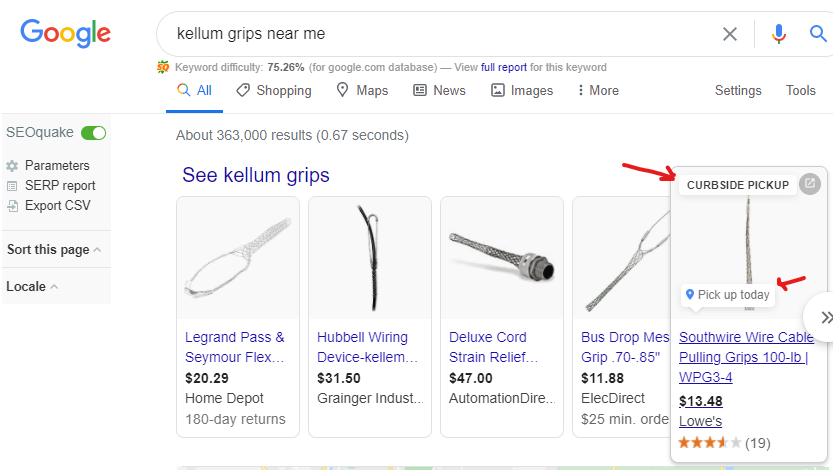 How Google Local Inventory Ads Work And How to Use Them To Increase In-Store Traffic and Sales - Stikky Media Example of a Local Inventory Ad