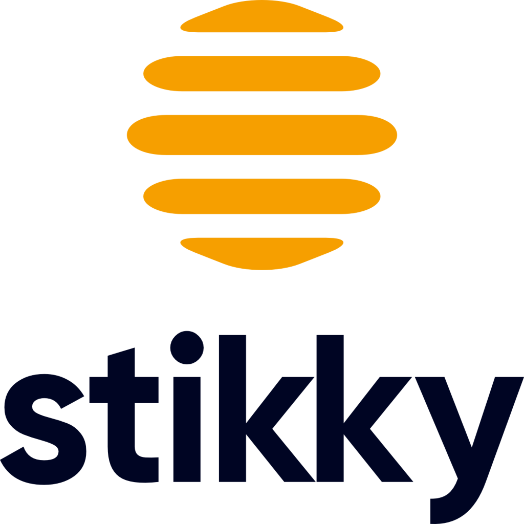navy yellow mark logo stacked 1500 - Stikky Media